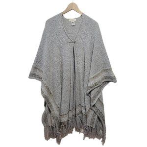 Umgee USA Women grey Knit Poncho Cardigan One Size